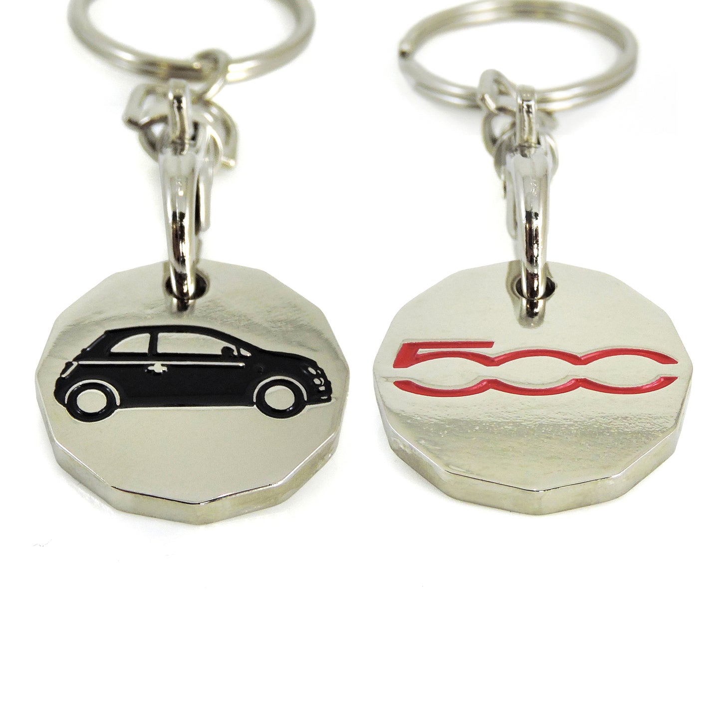 Fiat 500 Shopping Trolley Coin Keychain