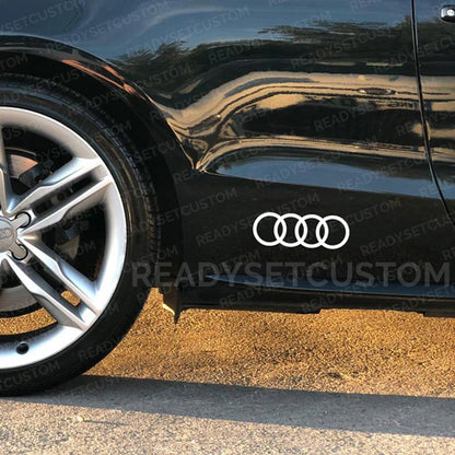 2x Audi Rings Logo Decal Sticker