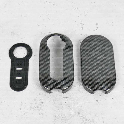 Protective Key Case / Cover for Fiat 500, 500L, Abarth - Carbon Fibre Style