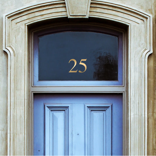 Fanlight Transom House Front Door Number Sticker, Premium Gold, Silver or Frosted Vinyl