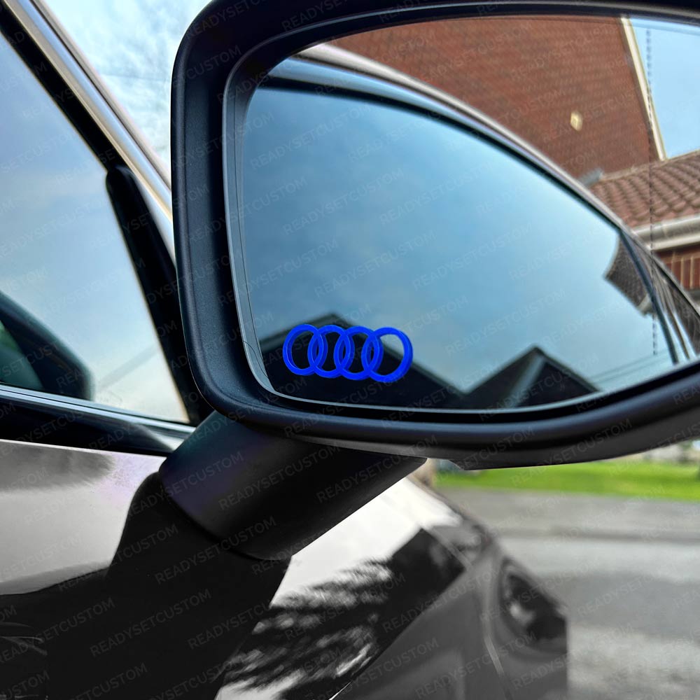 6x Small Audi Logo Stickers Decals | Mirror, Interior & Exterior