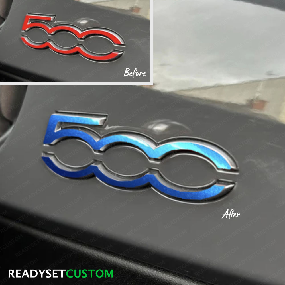 Dashboard 500 Badge Colour Change Overlay Sticker for Fiat 500 & Abarth