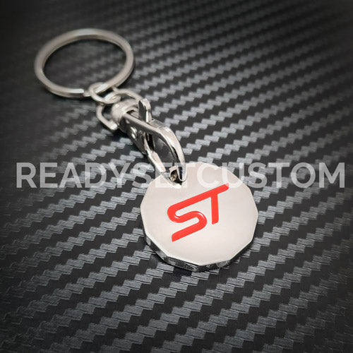 Ford ST Shopping Trolley Coin Keychain