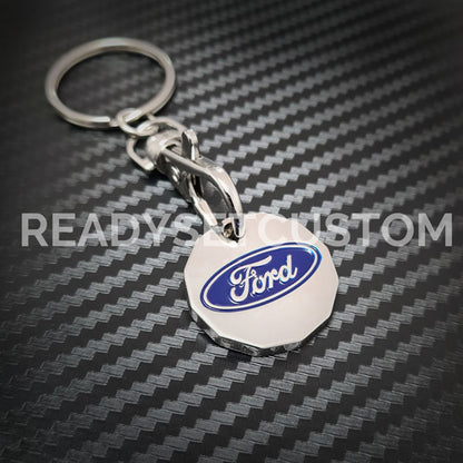 Ford ST Shopping Trolley Coin Keychain