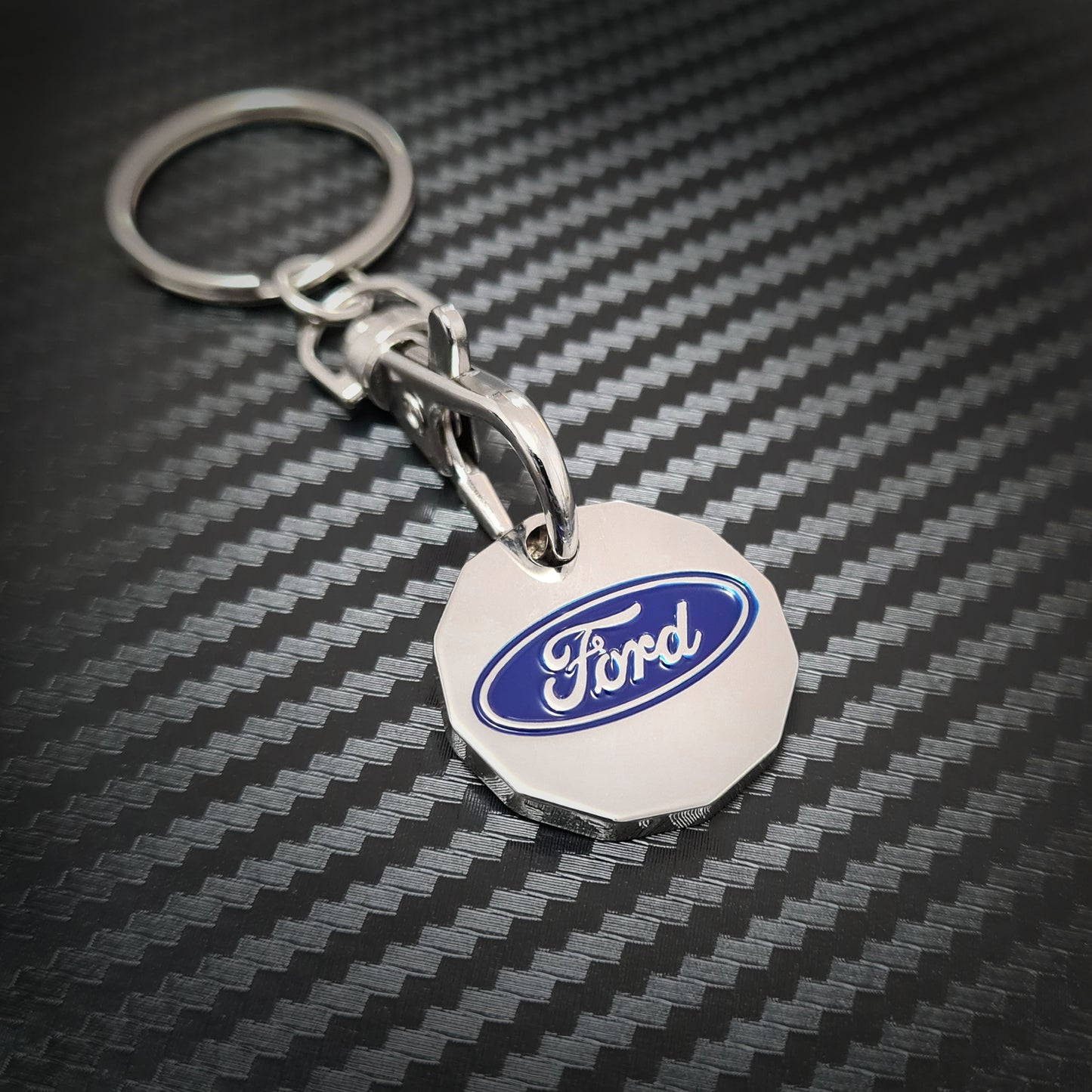 Ford ST Shopping Trolley Coin Keychain with Detachable Token