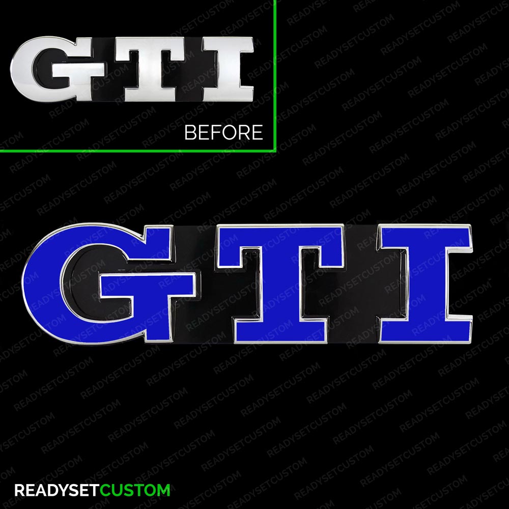 GTI Badge Colour Change Overlay Decals for VW GOLF Mk5 2004 - 2013, Mk6, POLO Mk4F