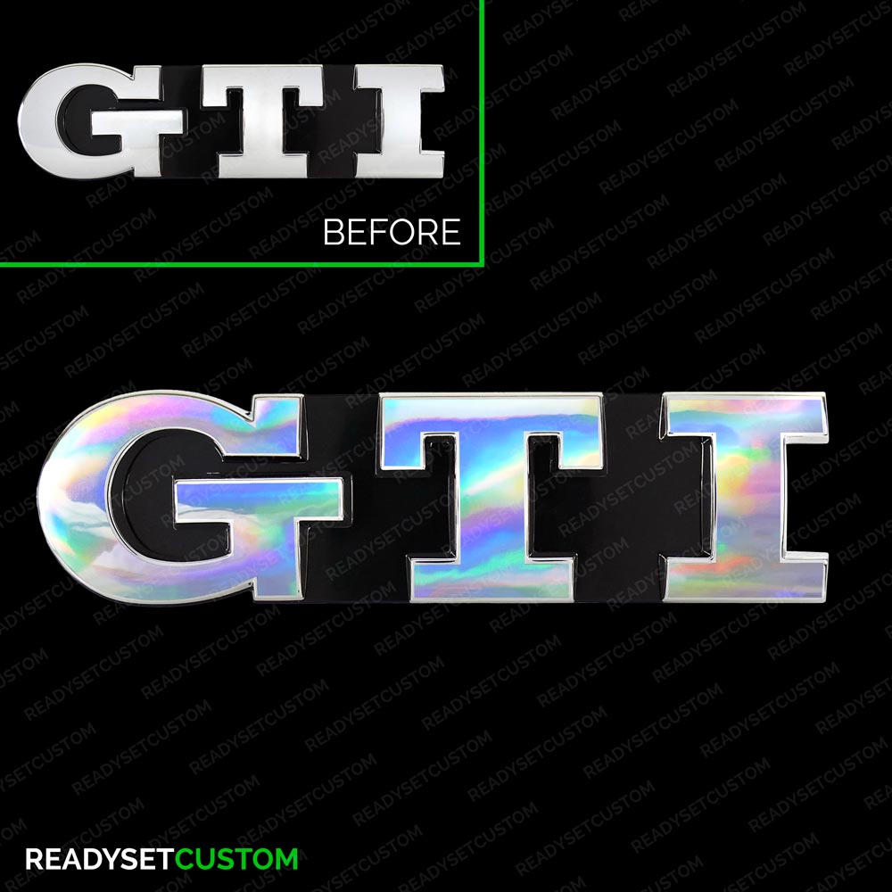 GTI Badge Colour Change Overlay Decals for VW GOLF Mk5 2004 - 2013, Mk6, POLO Mk4F