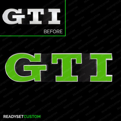 GTI Badge Colour Change Overlay Decals for VW GOLF Mk5 2004 - 2013, Mk6, POLO Mk4F