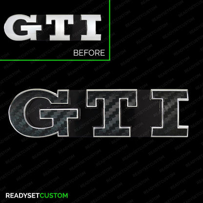 GTI Badge Colour Change Overlay Decals for VW GOLF Mk5 2004 - 2013, Mk6, POLO Mk4F