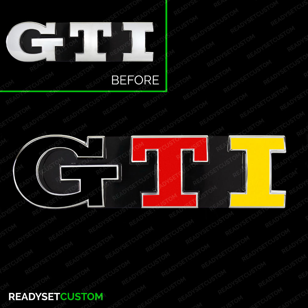 GTI Badge Colour Change Overlay Decals for VW GOLF Mk5 2004 - 2013, Mk6, POLO Mk4F