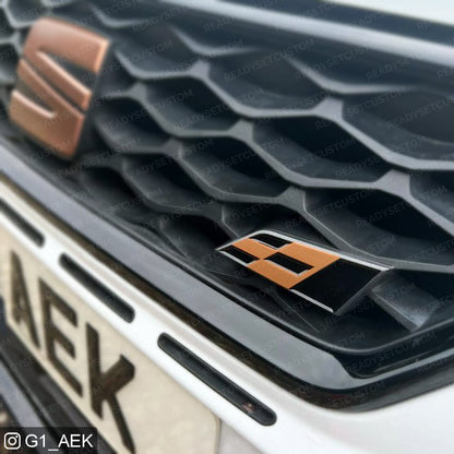 CUPRA LEON / IBIZA Flag Grille Badge Copper Overlay Sticker / Decal