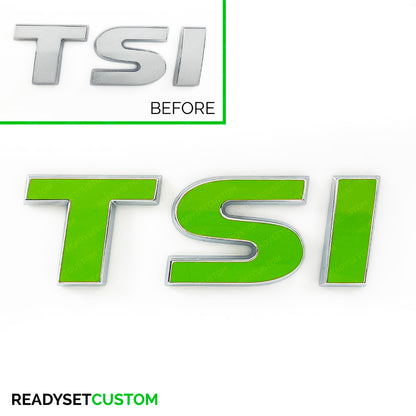 TSI Badge Colour Change Overlay Decal for VW Polo Mk5, 6c & 6r