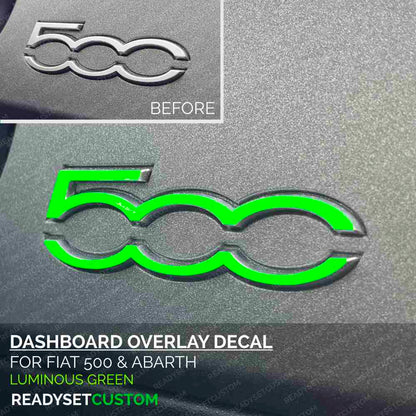 Dashboard 500 Badge Colour Change Overlay Sticker for Fiat 500 & Abarth