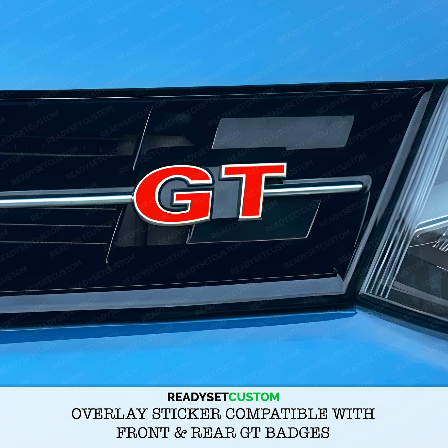 GT Sticker Overlay Compatible with POLO GT Front & Rear Badges