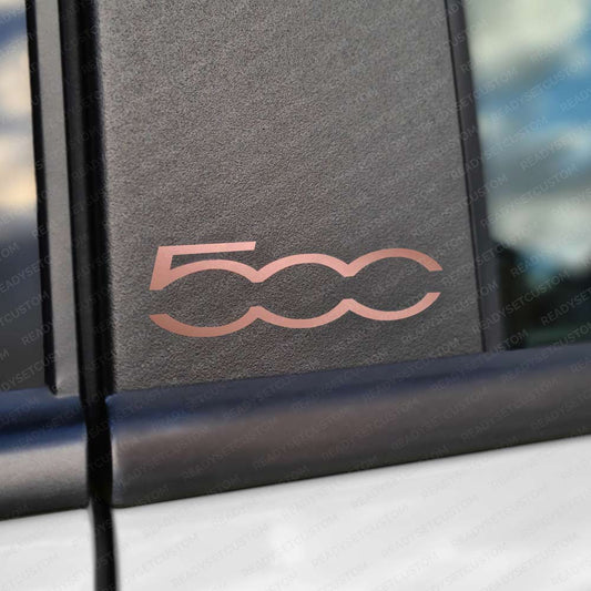 Rose Gold Fiat 500 Door Pillar Sticker Decals