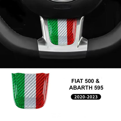 Fiat 500 & Abarth Carbon Fibre Italian Flag Steering Wheel Insert