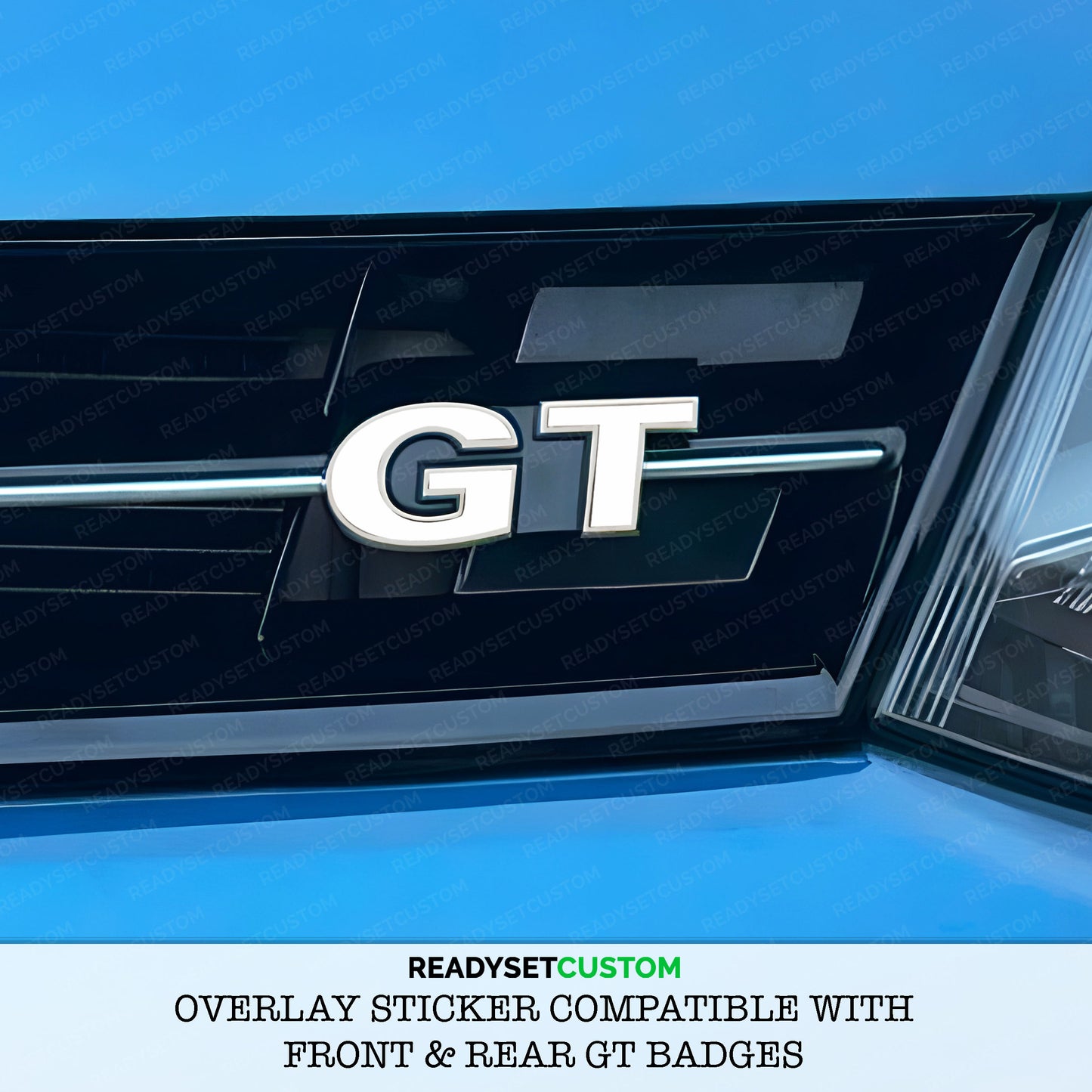 GT Sticker Overlay Compatible with POLO GT Front & Rear Badges