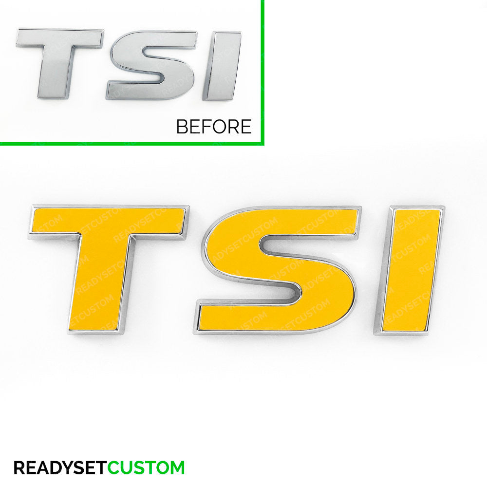 TSI Badge Colour Change Overlay Decal for VW Polo Mk5, 6c & 6r