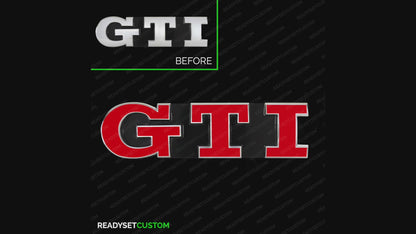 GTI Badge Colour Change Overlay Decals for VW GOLF Mk5 2004 - 2013, Mk6, POLO Mk4F